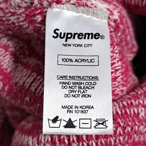 SUPREME BEANIE NEW YORK AUTHENTIC WINTER HAT BIG LOGO SPACE DYE STRIPE main image 4